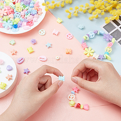 808Pcs 10 Style Opaque Acrylic Beads&nbsp;SACR-PH0006-08