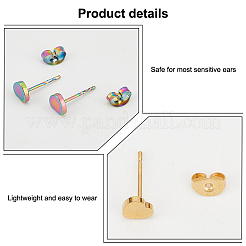8Pcs 4 Colors Iron Heart Stud Earrings for Women&nbsp;EJEW-AN0002-86