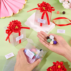 Clear PVC Candy Gift Packaging Boxes with Ribbon & Artificial Flower&nbsp;CON-TAC0001-20C