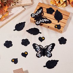 40Pcs 4 Styles Polyester Embroider Thread Iron on/Sew On Patches&nbsp;PATC-TA0001-45B