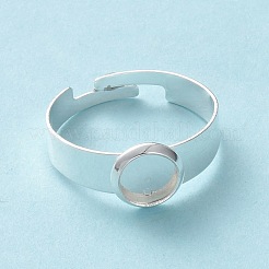 Adjustable 201 Stainless Steel Finger Rings Components&nbsp;STAS-G187-01S-6mm