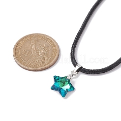 Glass Star Pendant Necklaces&nbsp;NJEW-JN04570-02