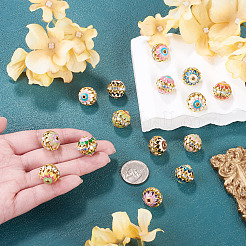 15Pcs Brass Enamel Beads&nbsp;KK-TA0009-20G