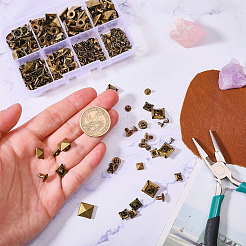 168 Sets 7 Styles Alloy Rivets Nails Set&nbsp;FIND-CA0010-77AB