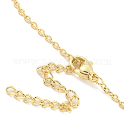 Brass Micro Pave Clear Cubic Zirconia Pendant Necklaces&nbsp;NJEW-B100-02G