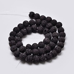 Natural Lava Rock Round Bead Strands&nbsp;G-I124-10mm-10