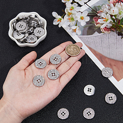 20Pcs 4-Hole Alloy Buttons&nbsp;BUTT-MA0001-09D