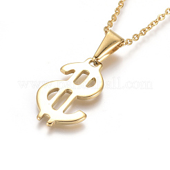 304 Stainless Steel Pendant Necklaces&nbsp;NJEW-F275-18G