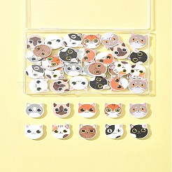 40Pcs 10 Colors Printed Wood Beads&nbsp;WOOD-FS0001-36
