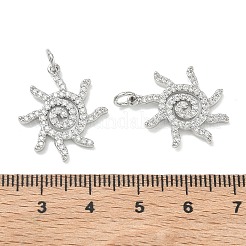 SHEGRACE Brass Micro Pave Clear Cubic Zirconia Pendants&nbsp;XGRQ3P601-635P