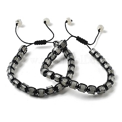 Adjustable Natural Labradorite and Non-magnetic Synthetic Hematite Braided Bead Bracelets&nbsp;BJEW-Z090-01A