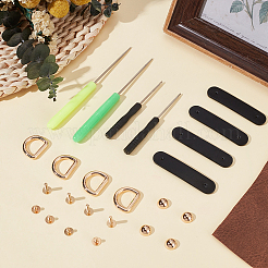 2Pcs PU Leather Suspension Clasps with Alloy D Rings&nbsp;AJEW-CL0004-98A