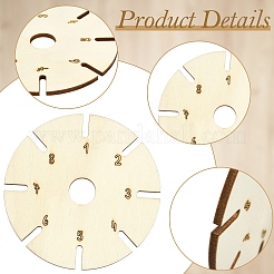 4Pcs 4 Styles Wood Braiding Disk&nbsp;AJEW-YW0002-16