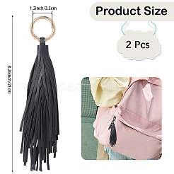 2Pcs PU Leather Tassel Pendant Keychains&nbsp;FIND-CL0002-41D