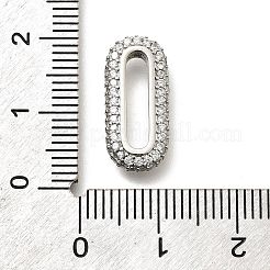 Brass Micro Pave Clear Cubic Zirconia Oval Linking Rings&nbsp;KK-Z093-43P