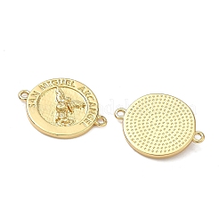 Flat Round Rack Plating Brass Connector Charms&nbsp;KK-H002-62G