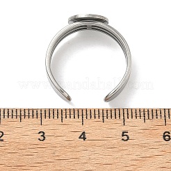304 Stainless Steel Cuff Ring Findings&nbsp;STAS-B126-07P