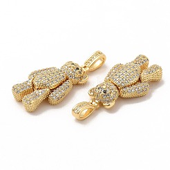 Rack Plating Brass Micro Pave Cubic Zirconia Pendants&nbsp;KK-G456-08G
