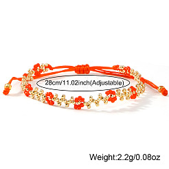 Bohemian Glass Seed Bead Braided Bead Bracelets&nbsp;AS6316-2