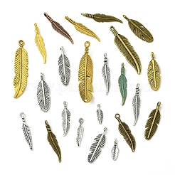 60Pcs 4 Colors Tibetan Style Alloy Pendants&nbsp;TIBEP-FS0001-18