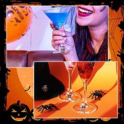 12Pcs Halloween Theme Alloy Enamel & Glass Imitation Jade Beaded Wine Glass Charms&nbsp;AJEW-SC0002-08