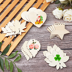 Undyed Wooden Big Pendants&nbsp;WOOD-GF0001-50