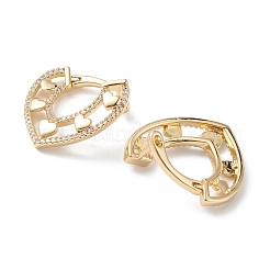 Heart Cubic Zirconia Hoop Earrings&nbsp;EJEW-M216-07B