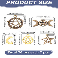 70Pcs 10 Styles Tibetan Style Alloy Pendants&nbsp;FIND-LP0001-57