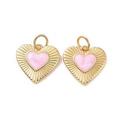 Heart Brass Enamel Pendants&nbsp;KK-G435-07G-02