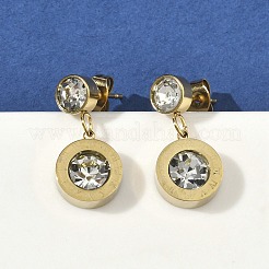 304 Stainless Steel Dangle Stud Earrings&nbsp;EJEW-D350-03G