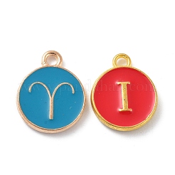 Flat Round Alloy Enamel Pendant&nbsp;PALLOY-XCP0001-34