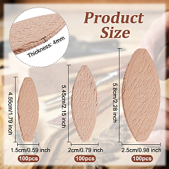 300Pcs 3 Style Beechwood Joiner Biscuits&nbsp;WOOD-OC0002-80