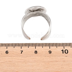 304 Stainless Steel Open Cuff Ring Components&nbsp;STAS-F366-06D-P