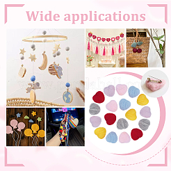 18Pcs 6 Colors Handmade Wool Felt Heart Ornament&nbsp;DIY-NB0014-70