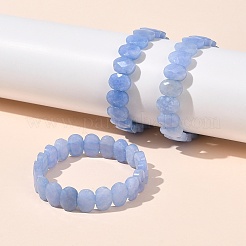 Oval Natural Malaysia Jade Beaded Stretch Bracelets&nbsp;G-P589-02A