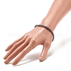 Synthetic Hematite Oval Beaded Stretch Bracelet&nbsp;BJEW-JB07897-03