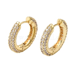 Brass Micro Pave Cubic Zirconia Hoop Earrings&nbsp;LS-KK-CBA8324-24G-04