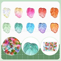 120Pcs 10 Colors Autumn Theme Two-Tone Transparent Glass Charms&nbsp;GLAA-FS0002-62