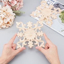 Natural Solid Wood Carved Onlay Applique Craft&nbsp;WOOD-WH0101-64
