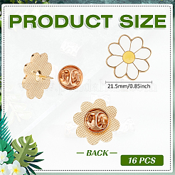 16Pcs Daisy Enamel Pins&nbsp;JEWB-PH0001-68A