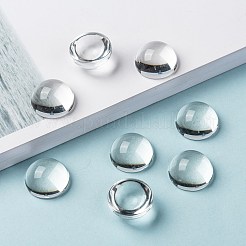 Transparent Half Round Glass Cabochons&nbsp;GGLA-R027-18mm