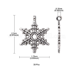 Christmas Snowflake Tibetan Style Alloy Pendants&nbsp;TIBEP-YW0001-58