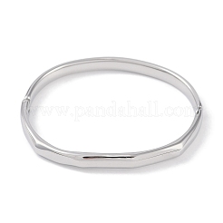 Non-Tarnish 304 Stainless Steel Faceted Ring Hinged Bangles for Women&nbsp;BJEW-C071-16P