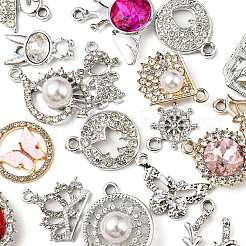 Alloy Rhinestone Pendants&nbsp;ALRI-XCP0001-14GP