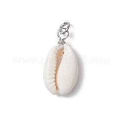 Natural Cowrie Shell Pendants&nbsp;PALLOY-JF03711-02