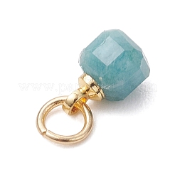 Natural Colorful Tourmaline Table Cut Cube Charms with 304 Stainless Steel Findings&nbsp;X-PALLOY-JF04873