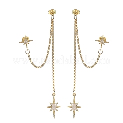 Brass Glass Dangle Earrings&nbsp;EJEW-JE07406