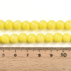 Baking Paint Opaque Glass Beads Strands&nbsp;GLAA-T032-P8mm-16