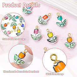 8Pcs Handmade Porcelain Pendants&nbsp;PALLOY-SW00153