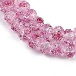 Handmade Silver Foil Lampwork Beads Strands&nbsp;LAMP-R141-10mm-18